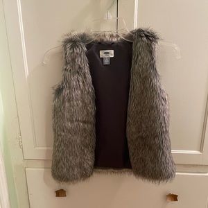 Faux Fur Gray Vest Size 8